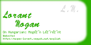 lorant mogan business card